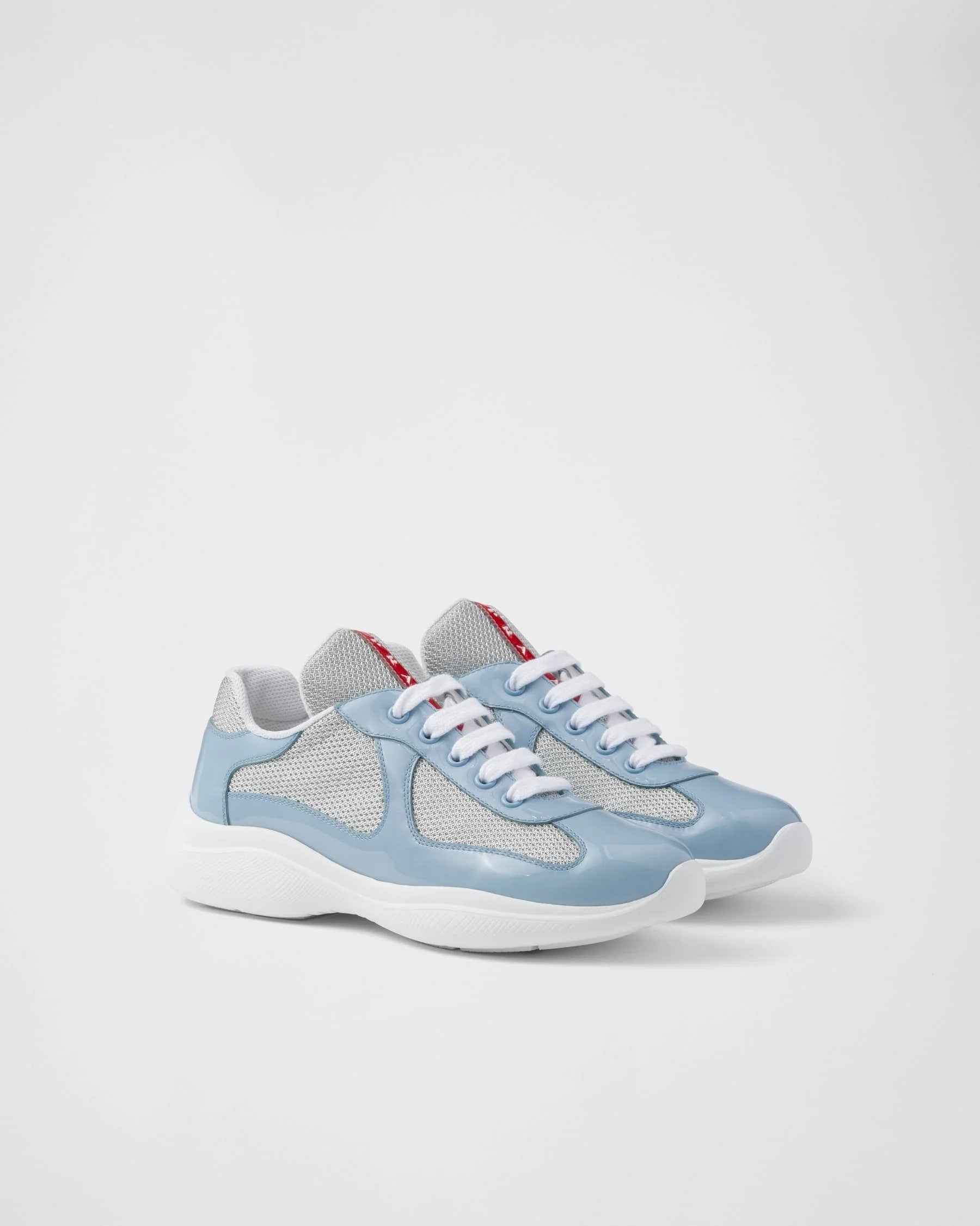 Baskets Prada America’s Cup en tissu Bike bleu ciel