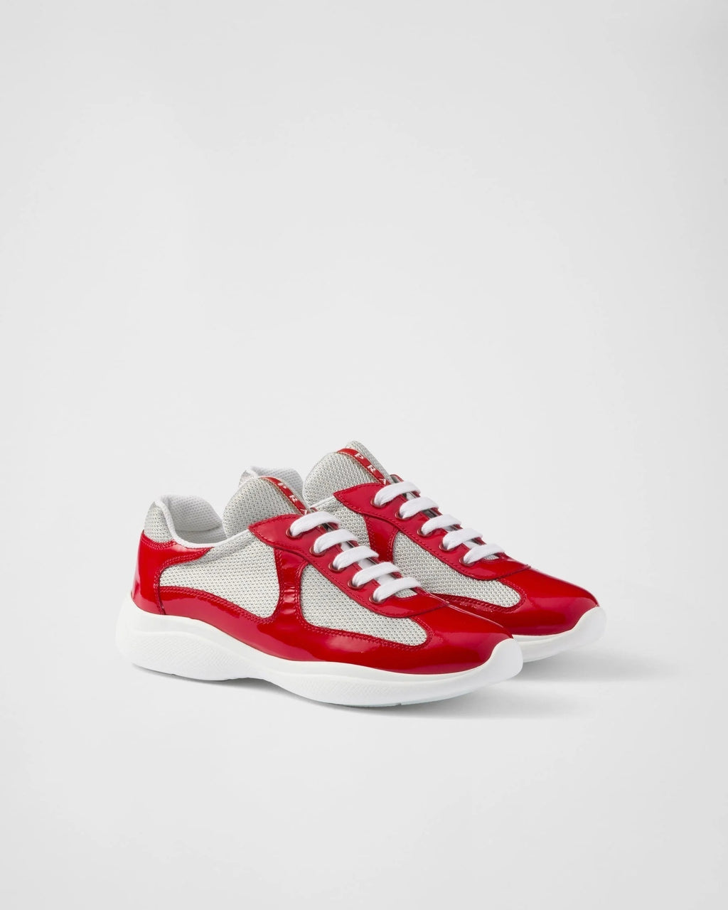 Baskets Prada America’s Cup en tissu Bike rouge